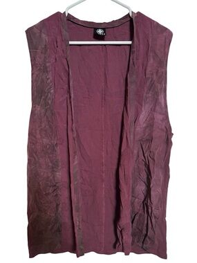 Sleeveless Open Front Vest in Dusty Plum
